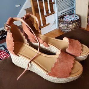 J crew factory scalloped wedges